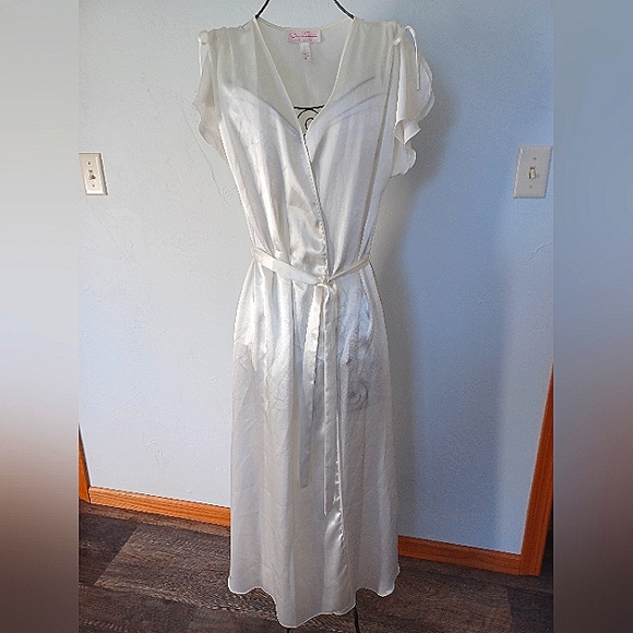 Oscar de la Renta  pink label silky full length wrap robe - Picture 1 of 11